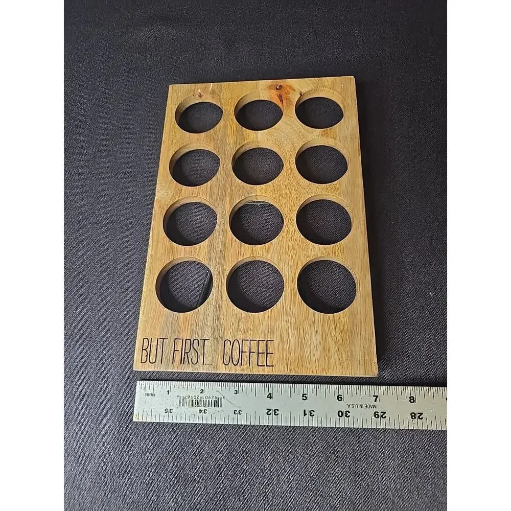 But First...Coffee Pod Stand Farmhouse Pod Holder K-Cup Compatible Wood 12 Hole